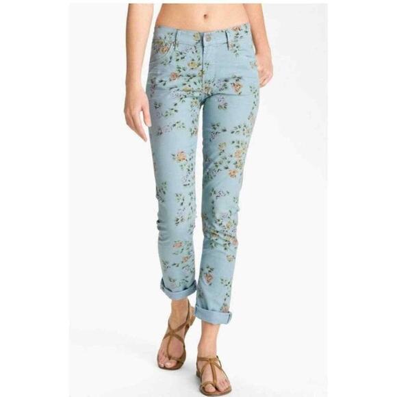 Citizens of Humanity Blue Floral Mandy High Rise Retro Slim Jeans - Picture 1 of 8